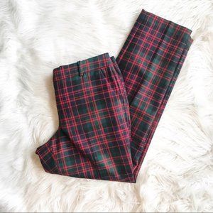 J.Crew Capri Red Tartan Pants